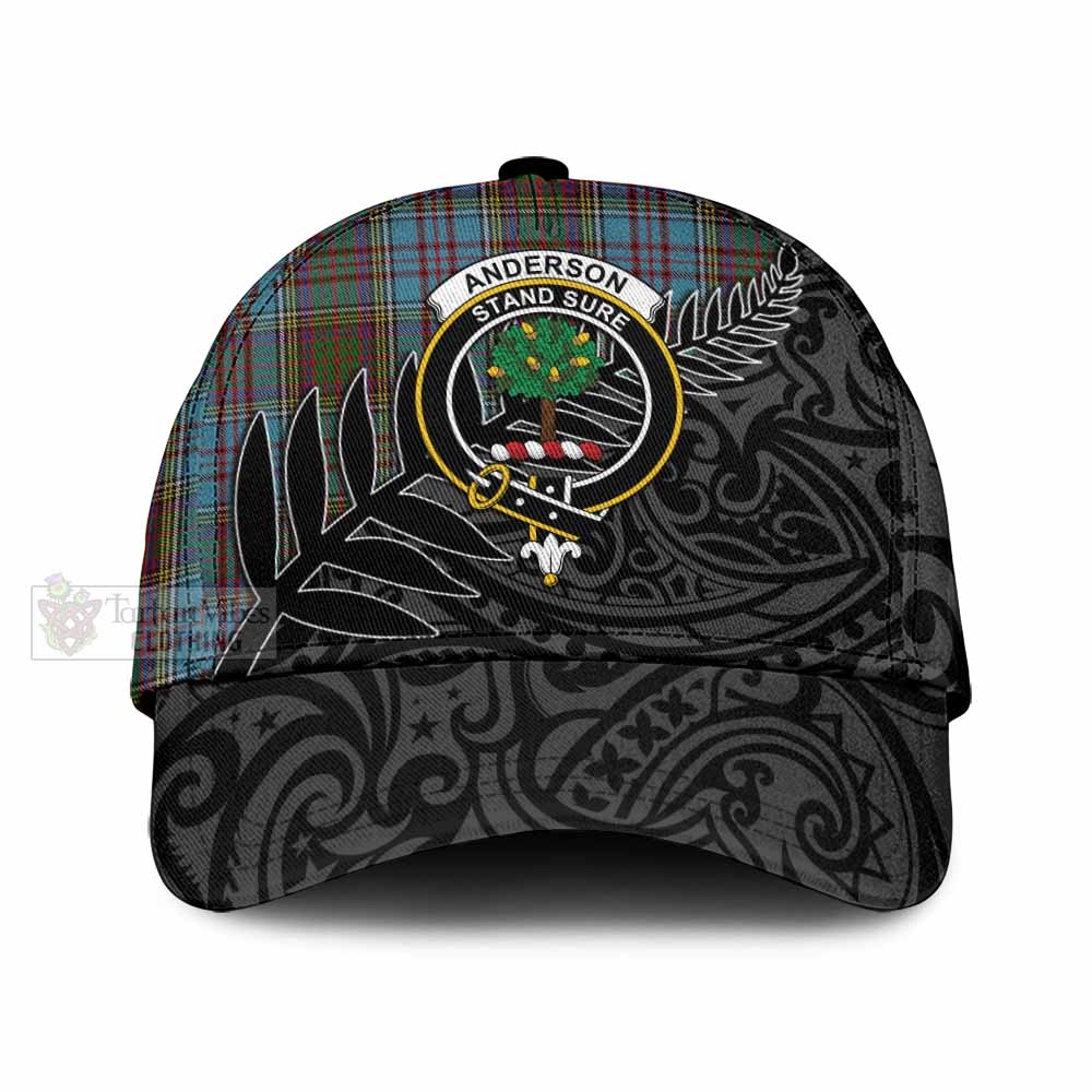 Tartan Vibes Clothing Anderson Tartan Classic Cap with New Zealand Silver Fern Half Style