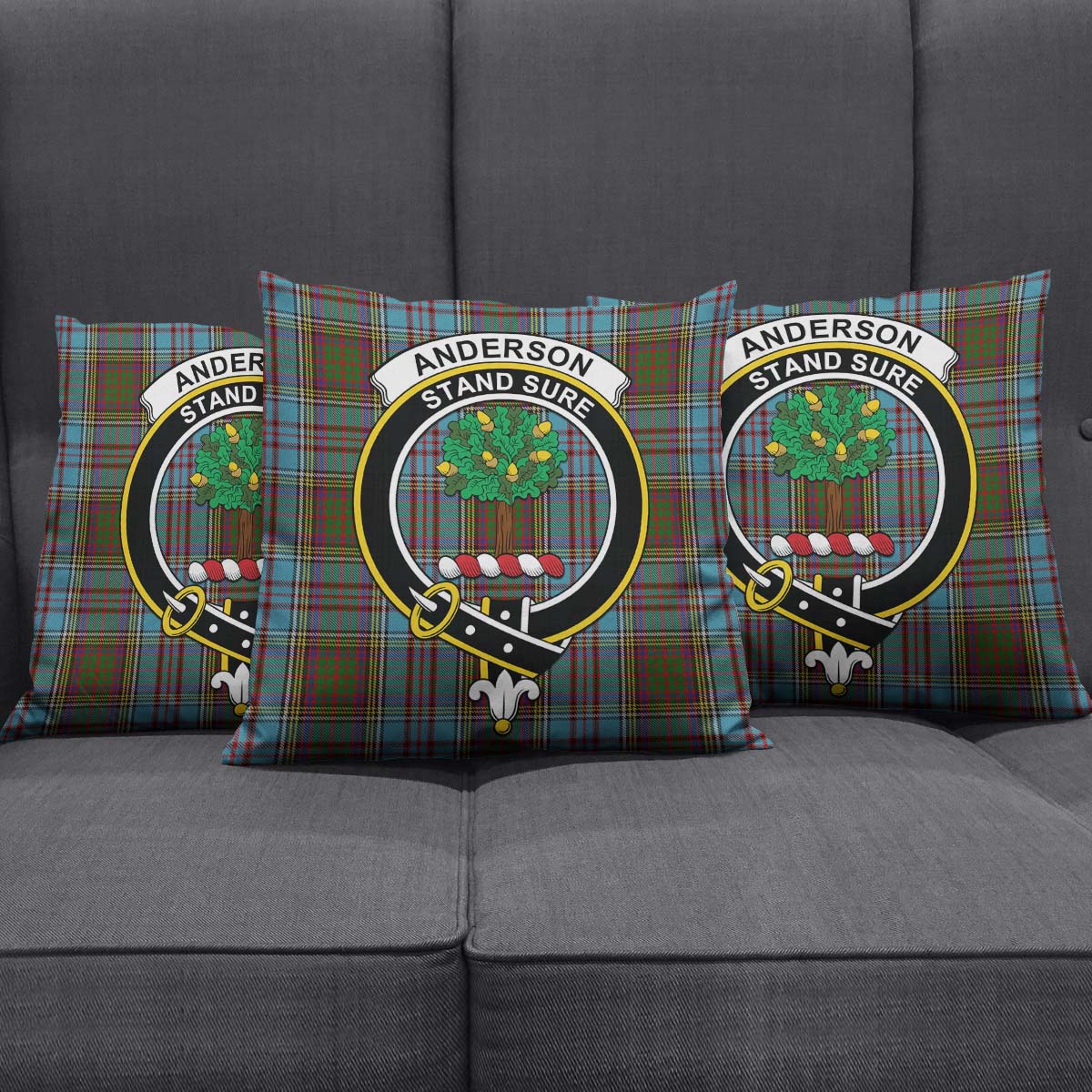 Anderson Tartan Pillow Cover with Family Crest Square Pillow Cover - Tartanvibesclothing