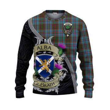Anderson Tartan Family Crest Knitted Sweater Lion Rampant Royal Thistle Shield Celtic Inspired Unisex - Tartan Vibes Clothing