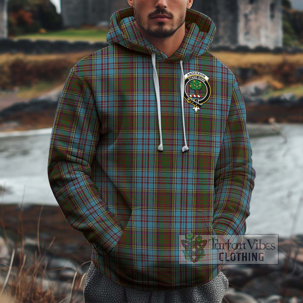 Anderson Tartan Cotton Hoodie with Family Crest Pullover Hoodie XS - Tartan Vibes Clothing