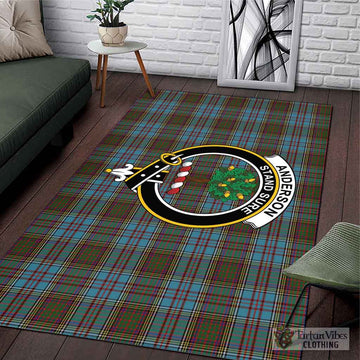 Anderson Tartan Area Rug with Family Crest