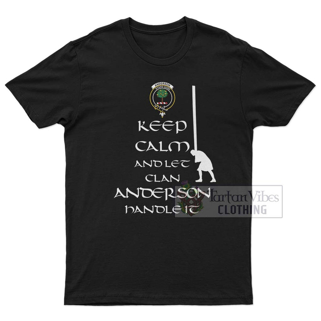 Anderson Clan Men's T-Shirt: Keep Calm and Let the Clan Handle It Caber Toss Highland Games Style White - 2D-tartanvibesclothing