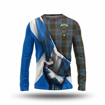 Anderson Tartan Long Sleeve T-Shirt with Family Crest Scotland Patriotic Style