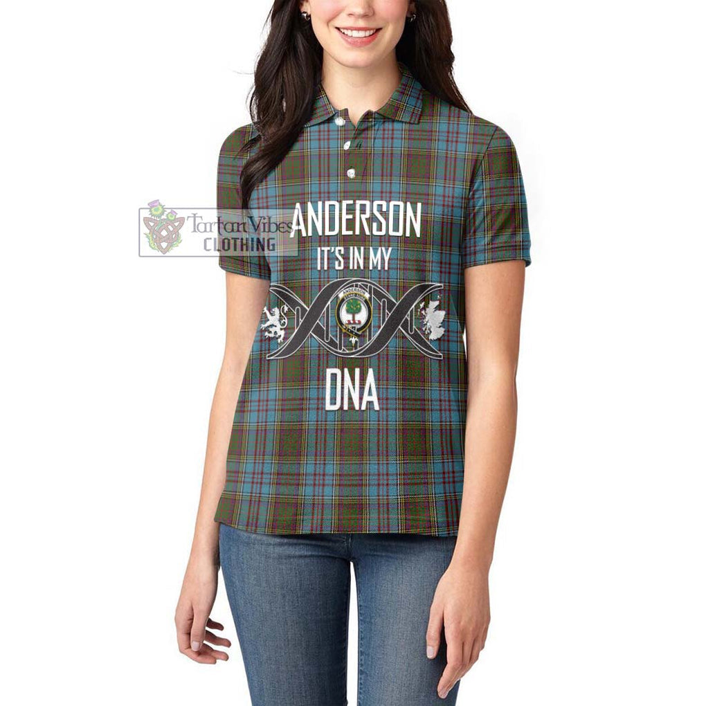 Anderson Tartan Women's Polo Shirt with Family Crest DNA In Me Style Women - Tartanvibesclothing Shop