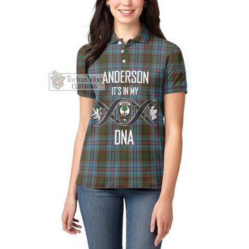 Anderson Tartan Women's Polo Shirt with Family Crest DNA In Me Style