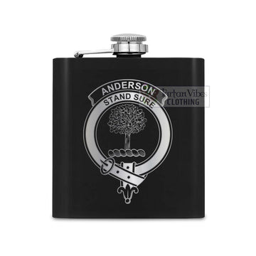 Anderson Crest Hip Flask Set 7oz Black Stainless Steel with A Gift Box