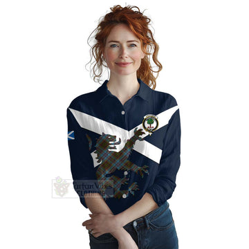 Anderson Tartan Lion Rampant Women's Casual Shirt Proudly Display Your Heritage with Alba Gu Brath and Clan Name