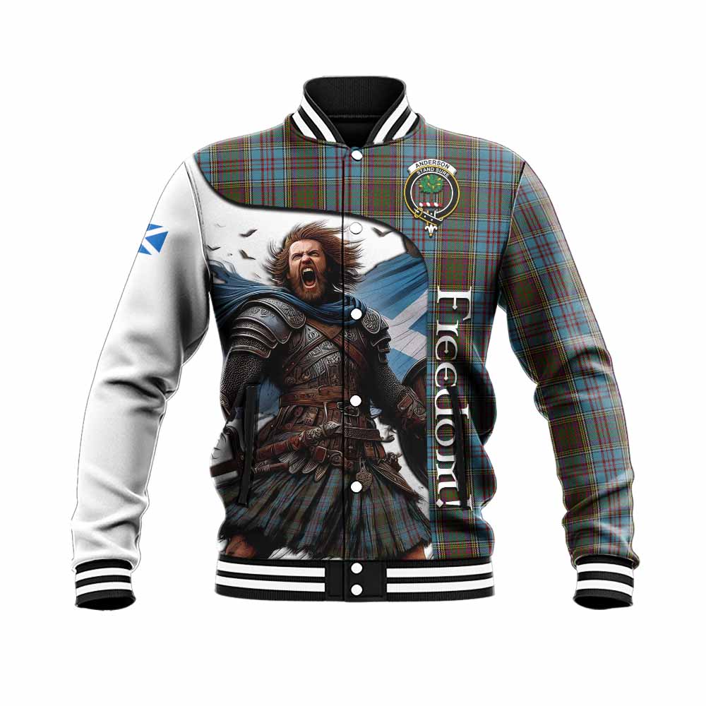 Tartan Vibes Clothing Anderson Crest Tartan Baseball Jacket Inspired by the Freedom of Scottish Warrior