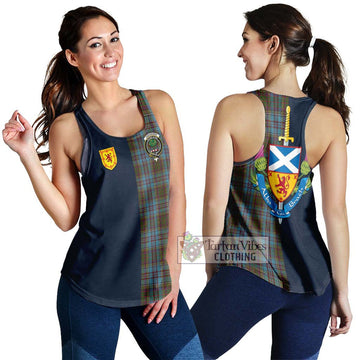 Anderson Tartan Women's Racerback Tanks Alba with Scottish Lion Royal Arm Half Style