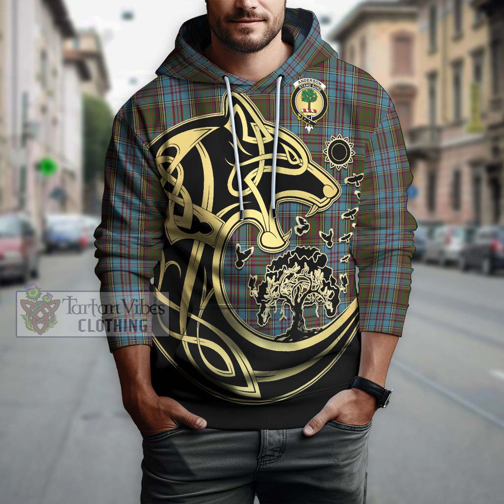 Anderson Tartan Hoodie with Family Crest Celtic Wolf Style Zip Hoodie - Tartan Vibes Clothing