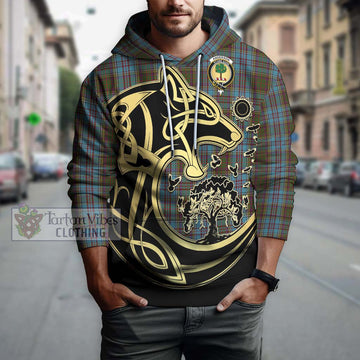 Anderson Tartan Hoodie with Family Crest Celtic Wolf Style