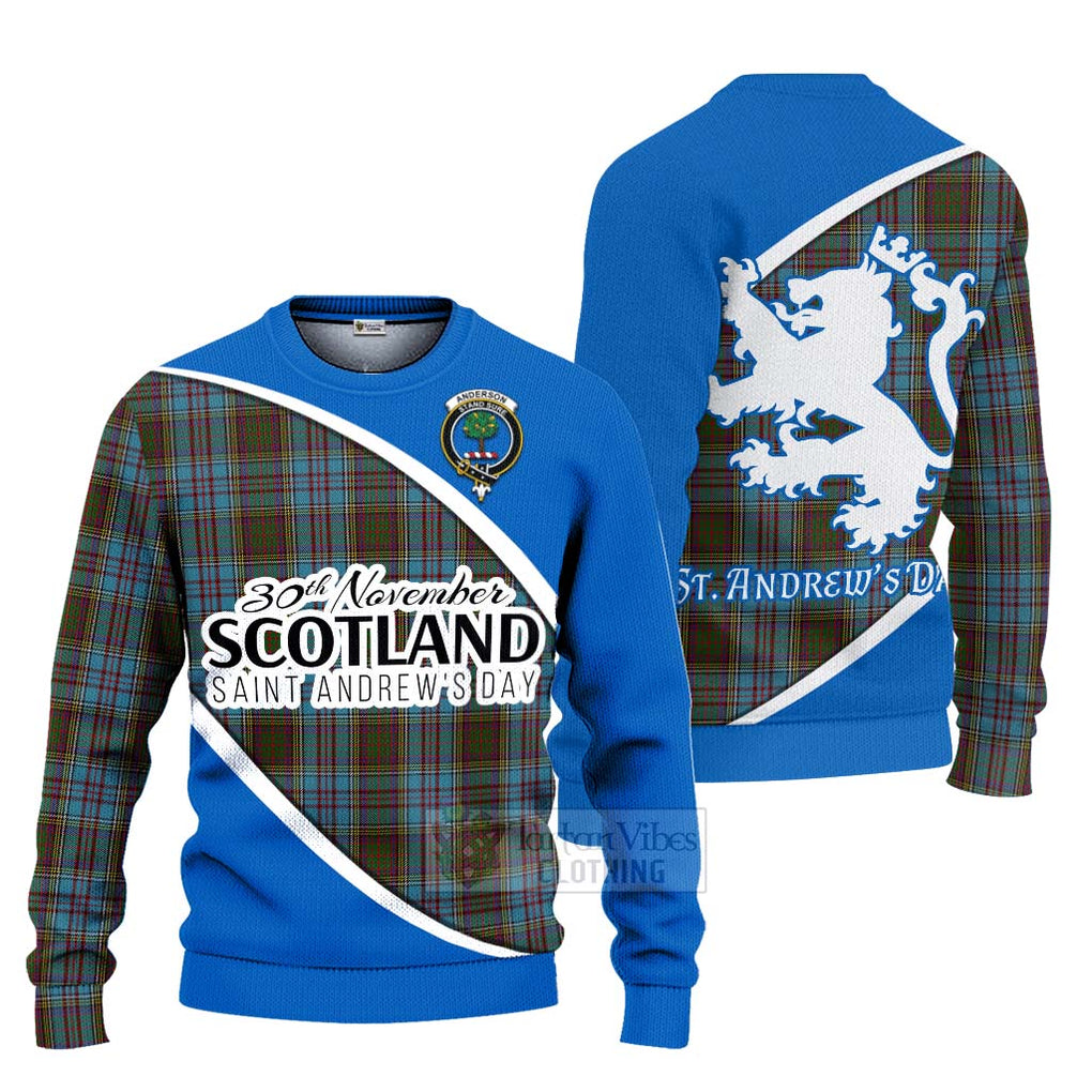 Tartan Vibes Clothing Anderson Family Crest Tartan Knitted Sweater Celebrate Saint Andrew's Day in Style