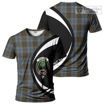 Anderson Tartan T-Shirt with Family Crest Circle Style