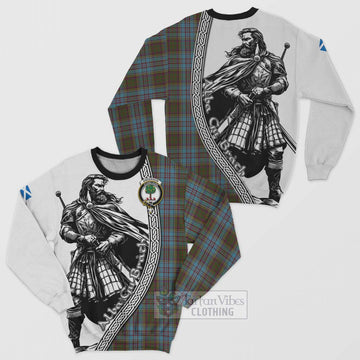 Anderson Tartan Clan Crest Sweatshirt with Highlander Warrior Celtic Style