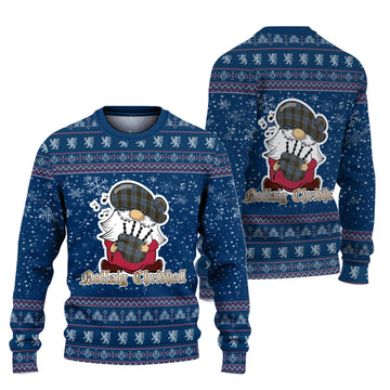 Anderson Clan Christmas Family Ugly Sweater with Funny Gnome Playing Bagpipes