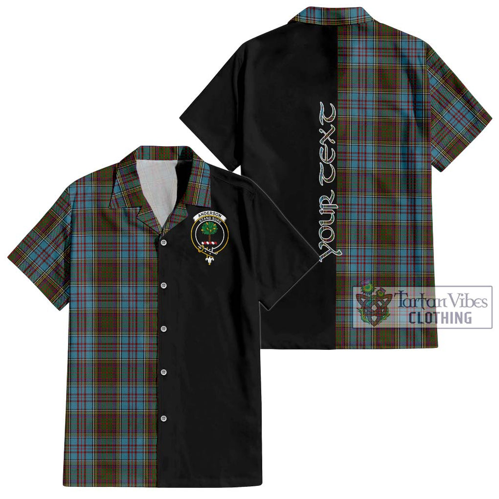 Anderson Tartan Short Sleeve Button Shirt with Family Crest and Half Of Me Style Kid - Tartanvibesclothing Shop