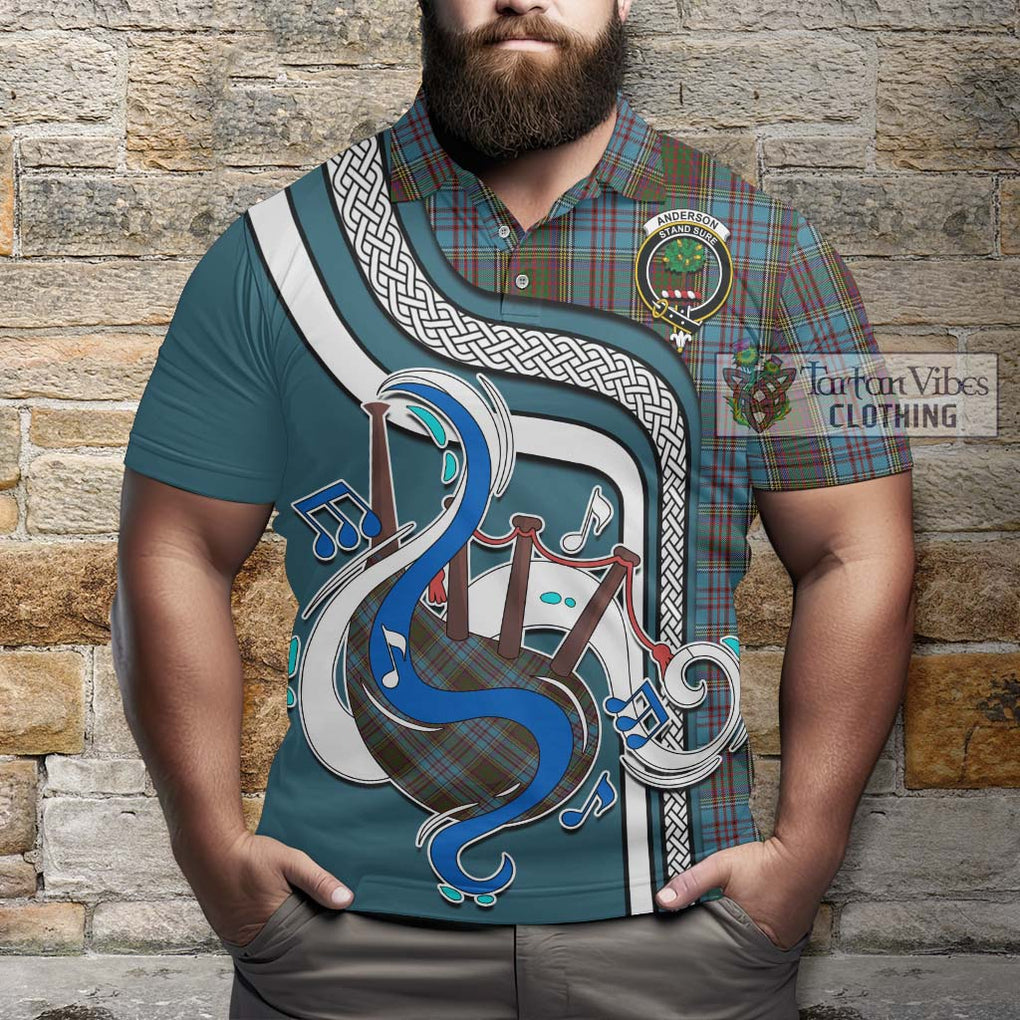 Tartan Vibes Clothing Anderson Tartan Polo Shirt with Epic Bagpipe Style