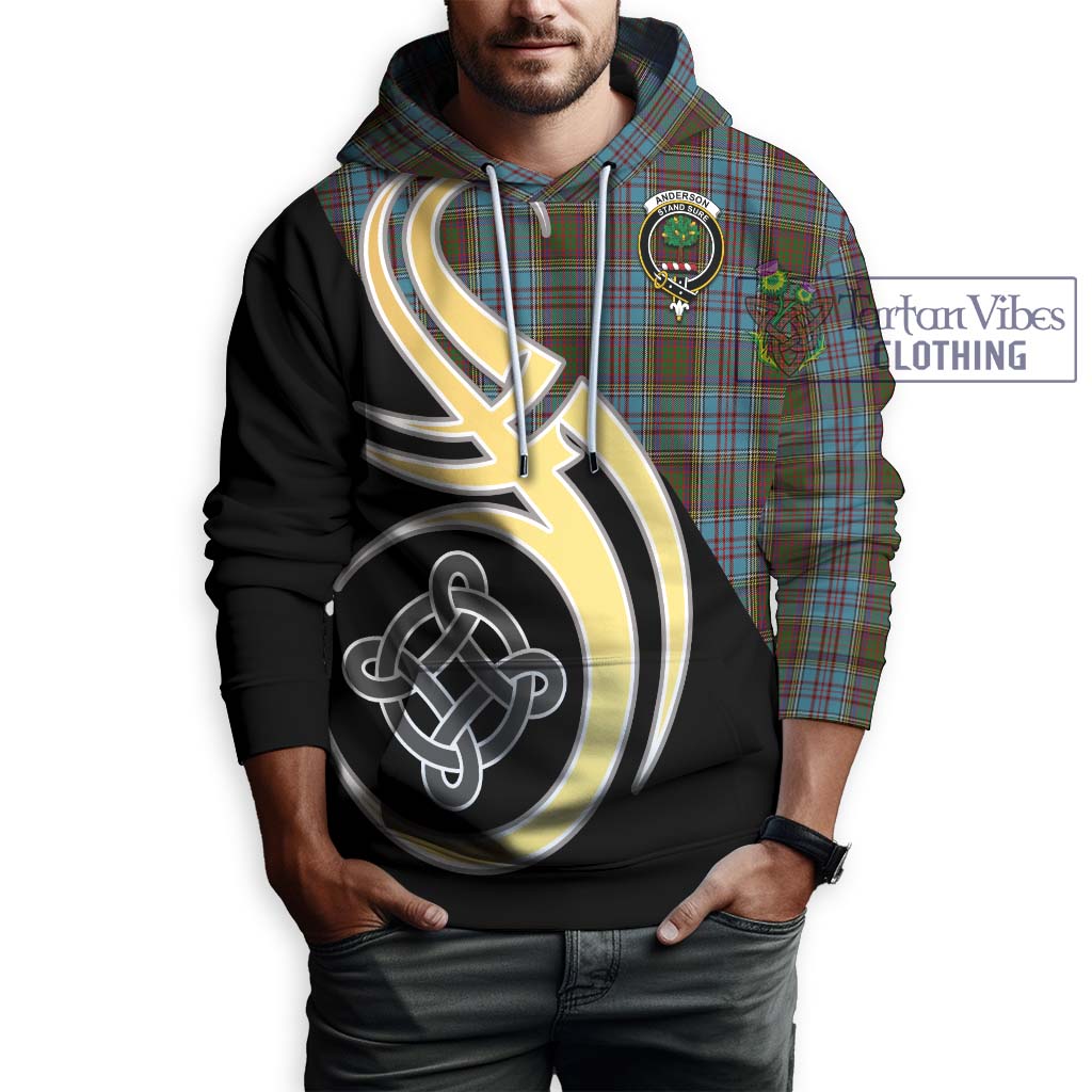 Anderson Tartan Hoodie with Family Crest and Celtic Symbol Style Zip Hoodie - Tartan Vibes Clothing