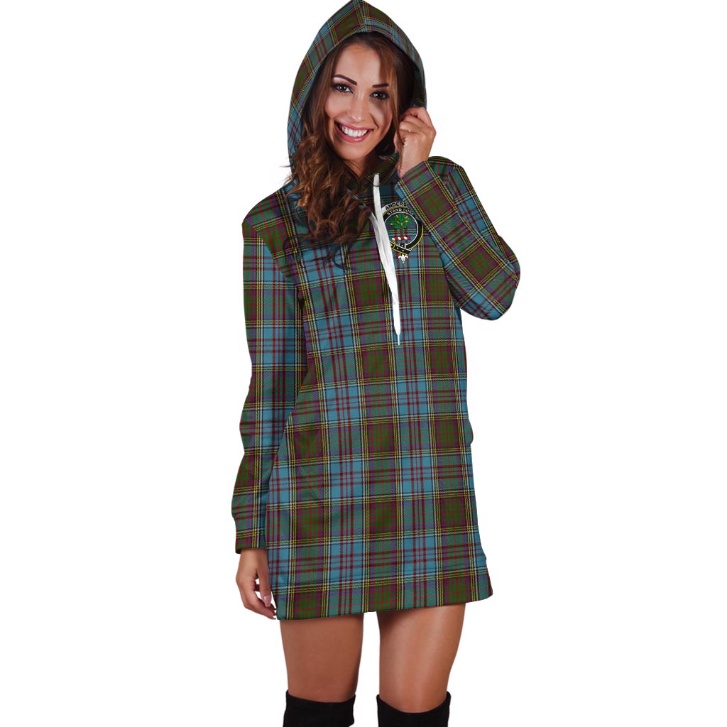 Anderson Tartan Hoodie Dress with Family Crest - Tartan Vibes Clothing