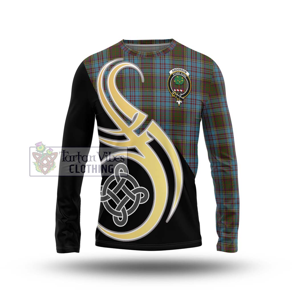 Anderson Tartan Long Sleeve T-Shirt with Family Crest and Celtic Symbol Style Unisex - Tartan Vibes Clothing