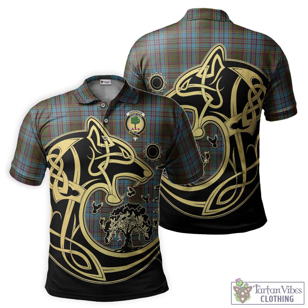 Anderson Tartan Polo Shirt with Family Crest Celtic Wolf Style Kid - Tartanvibesclothing Shop