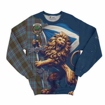 Anderson Tartan Family Crest Sweatshirt with Scottish Majestic Lion