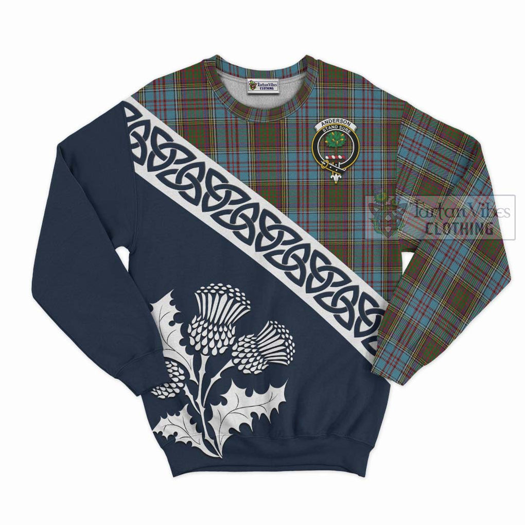 Tartan Vibes Clothing Anderson Tartan Sweatshirt Featuring Thistle and Scotland Map