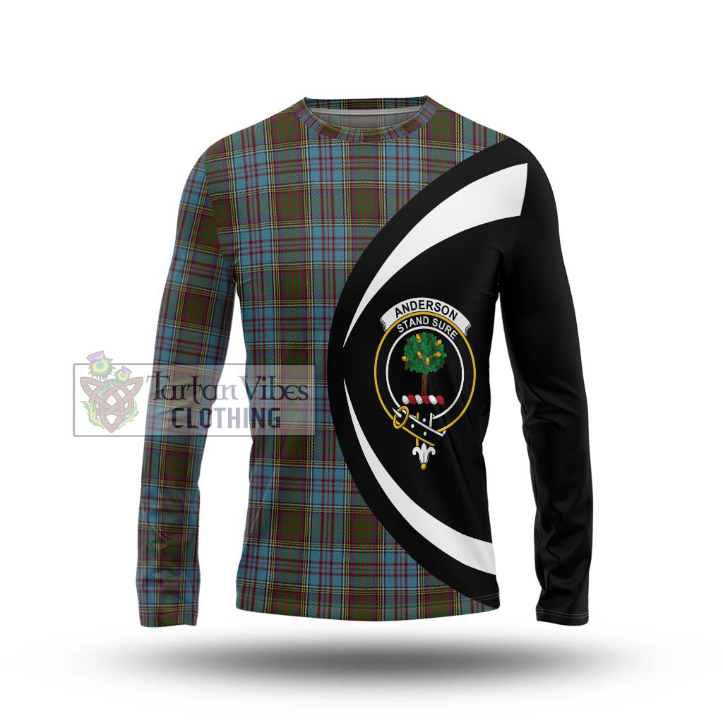 Anderson Tartan Long Sleeve T-Shirt with Family Crest Circle Style Unisex - Tartan Vibes Clothing