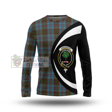 Anderson Tartan Long Sleeve T-Shirt with Family Crest Circle Style