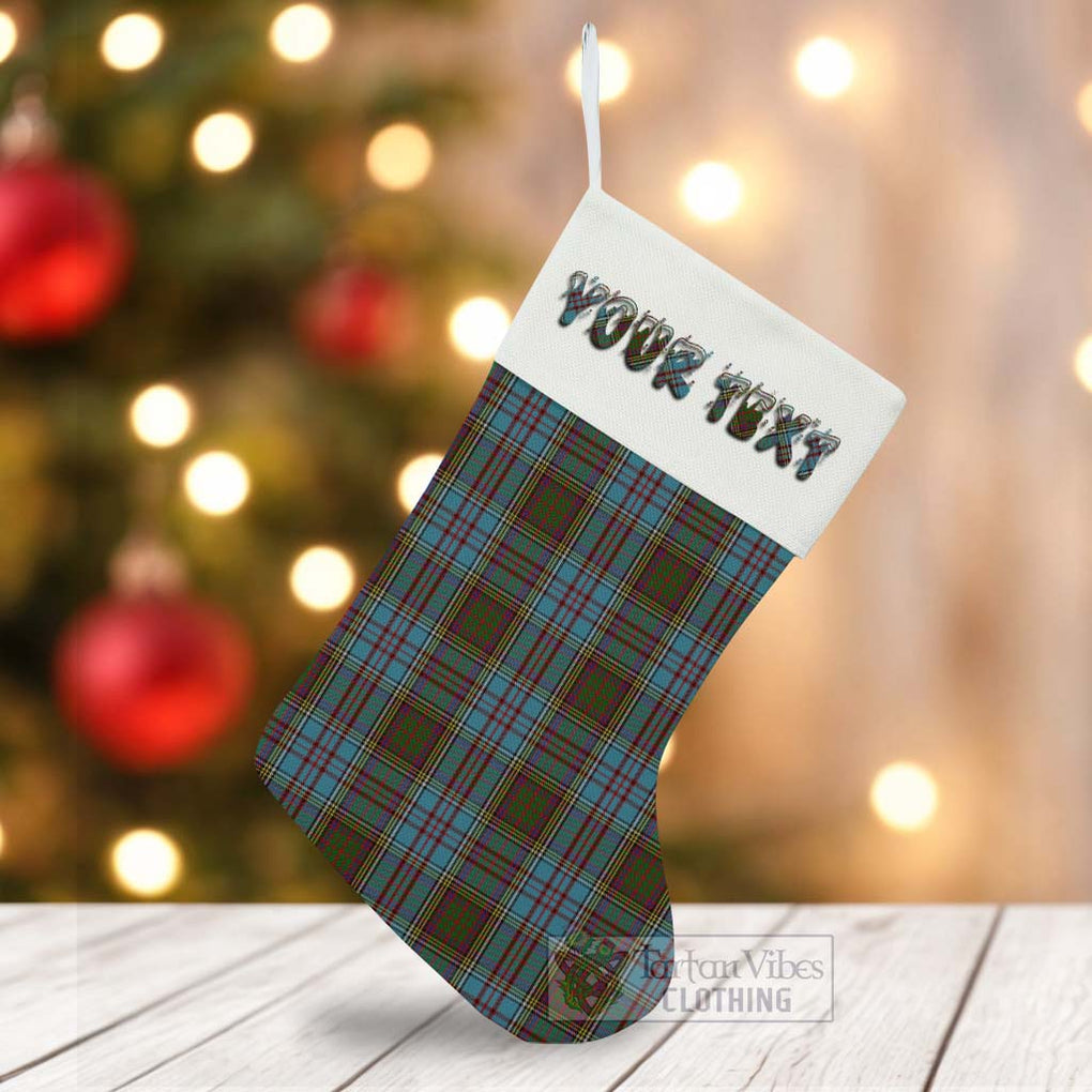 Tartan Vibes Clothing Anderson Tartan Christmas Stocking with Personalized Text