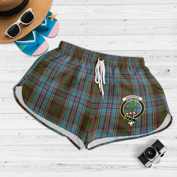 Anderson Tartan Womens Shorts with Family Crest