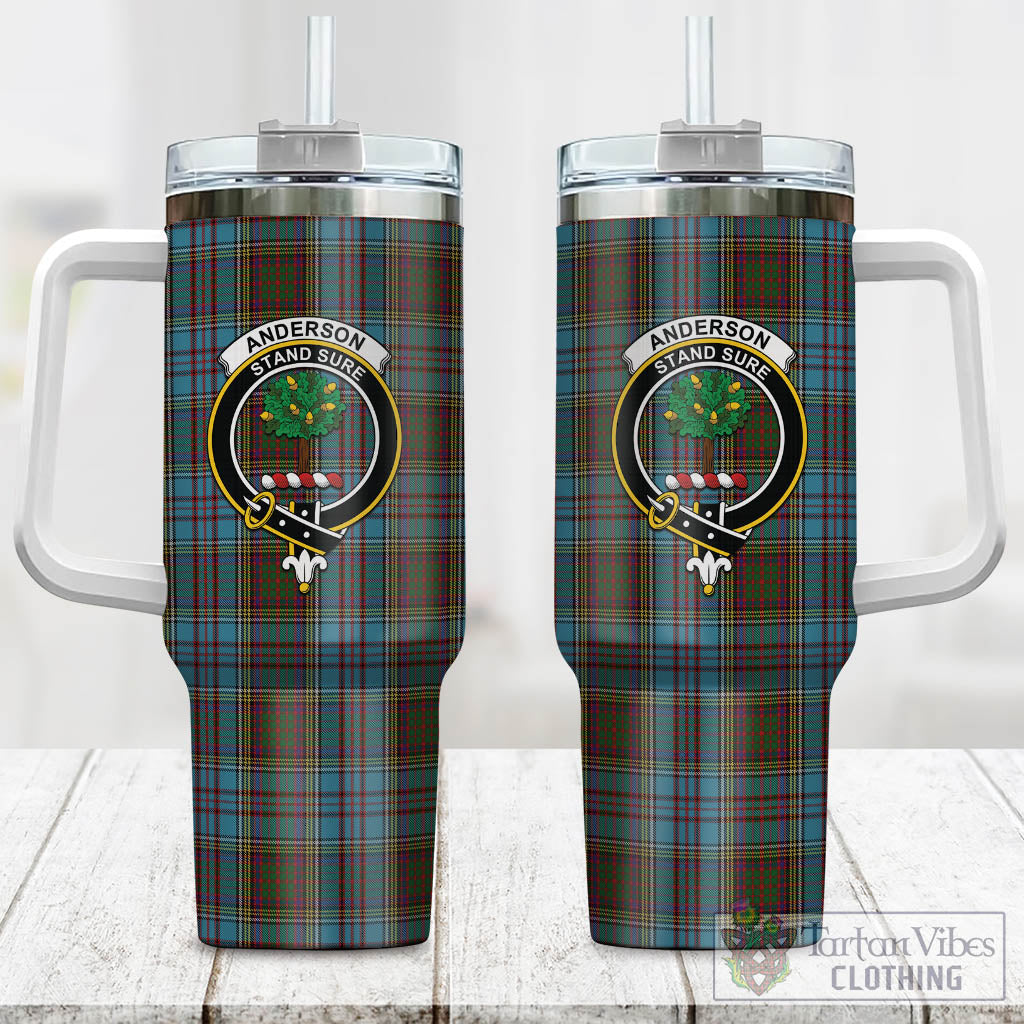 Tartan Vibes Clothing Anderson Tartan and Family Crest Tumbler with Handle