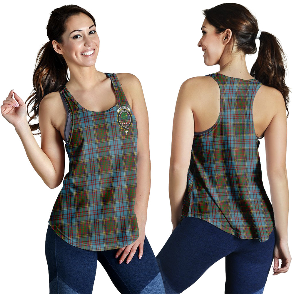 Anderson Tartan Women Racerback Tanks with Family Crest - Tartanvibesclothing