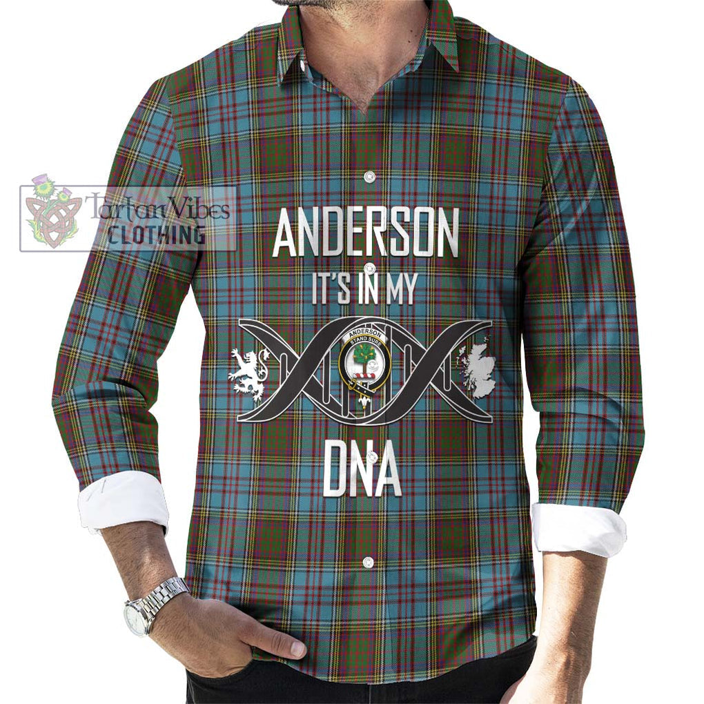 Anderson Tartan Long Sleeve Button Shirt with Family Crest DNA In Me Style Men's Shirt S - Tartanvibesclothing Shop