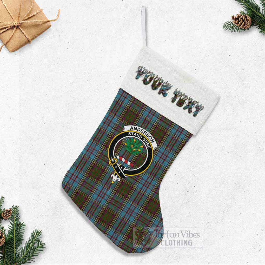 Tartan Vibes Clothing Anderson Tartan Family Crest Christmas Stocking with Personalized Text