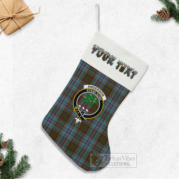 Anderson Tartan Family Crest Christmas Stocking with Personalized Text