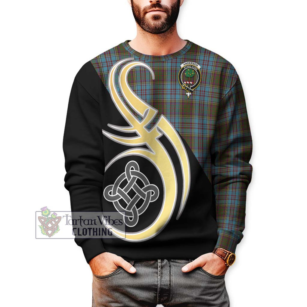 Anderson Tartan Sweatshirt with Family Crest and Celtic Symbol Style Unisex - Tartan Vibes Clothing