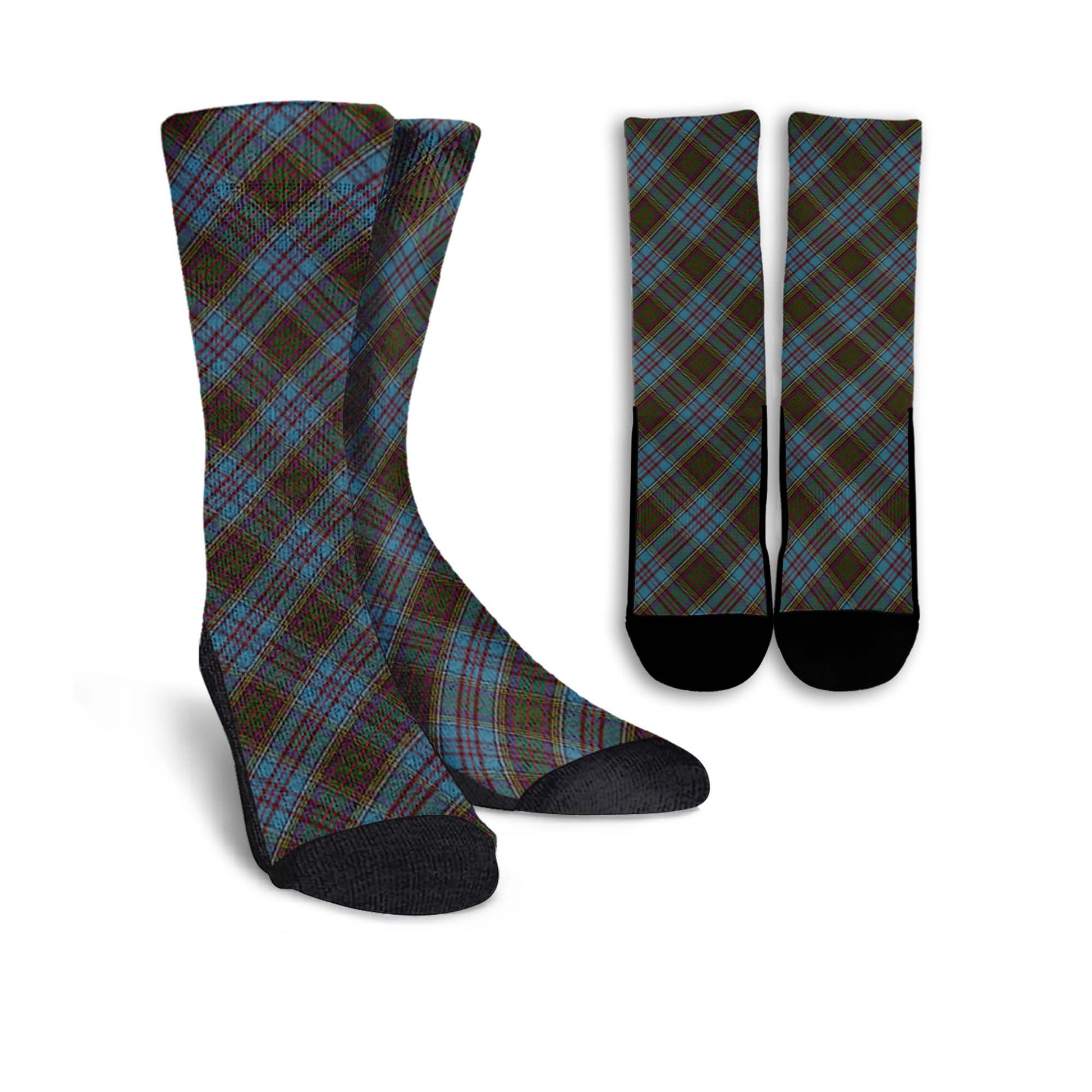 Anderson Tartan Crew Socks Cross Tartan Style - Tartanvibesclothing