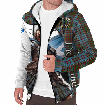 Anderson Crest Tartan Sherpa Hoodie Inspired by the Freedom of Scottish Warrior