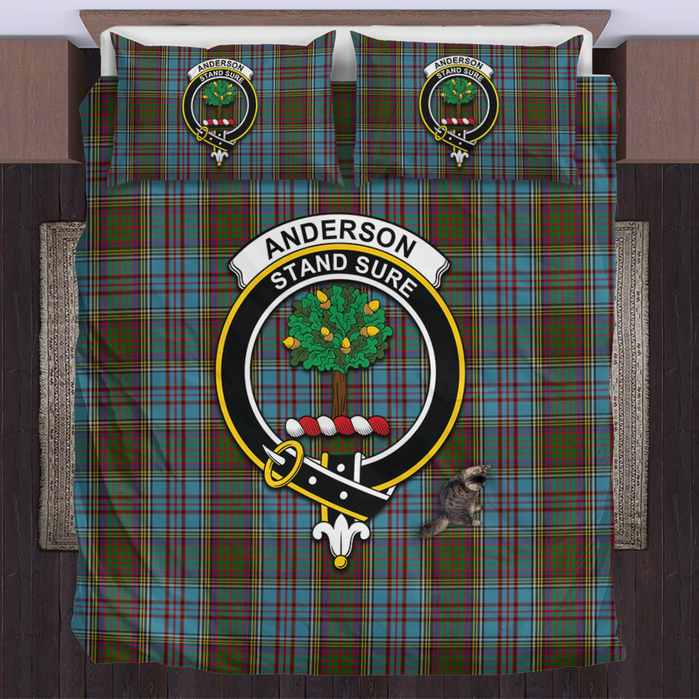 Anderson Tartan Bedding Set with Family Crest US Bedding Set - Tartan Vibes Clothing