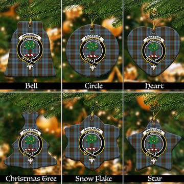 Anderson Tartan Christmas Ceramic Ornaments with Family Crest