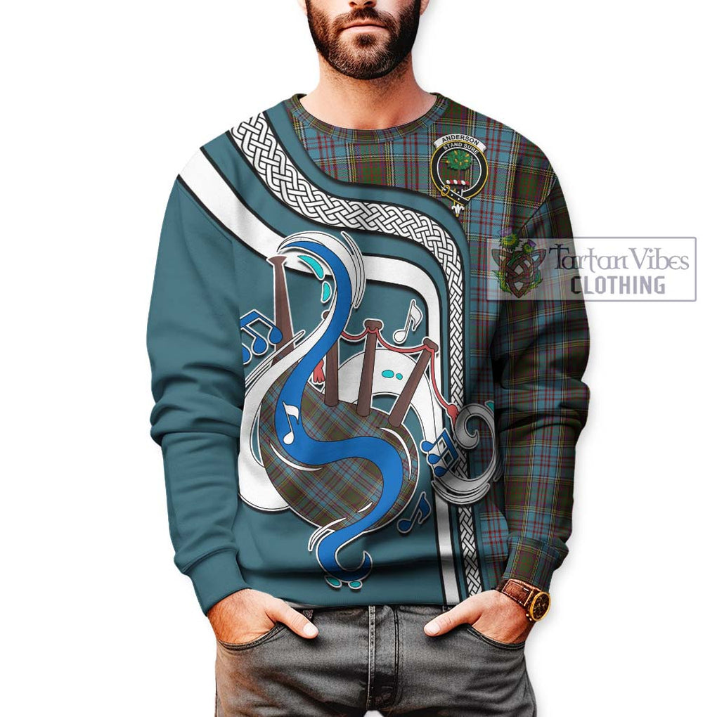 Anderson Tartan Sweatshirt with Epic Bagpipe Style Unisex - Tartanvibesclothing Shop