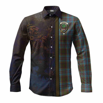 Anderson Tartan Family Crest Long Sleeve Button Shirt Alba Gu Brath Be Brave Lion Ancient Style Men's Shirt S - Tartan Vibes Clothing