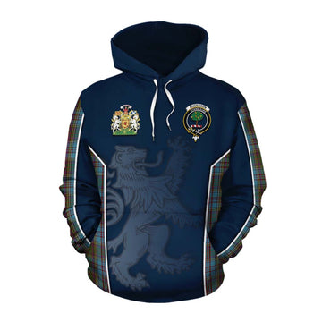 Anderson Tartan Cotton Hoodie with Family Crest and Lion Rampant Vibes Sport Style