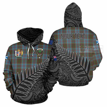 Anderson Crest Tartan Hoodie with New Zealand Silver Fern Half Style