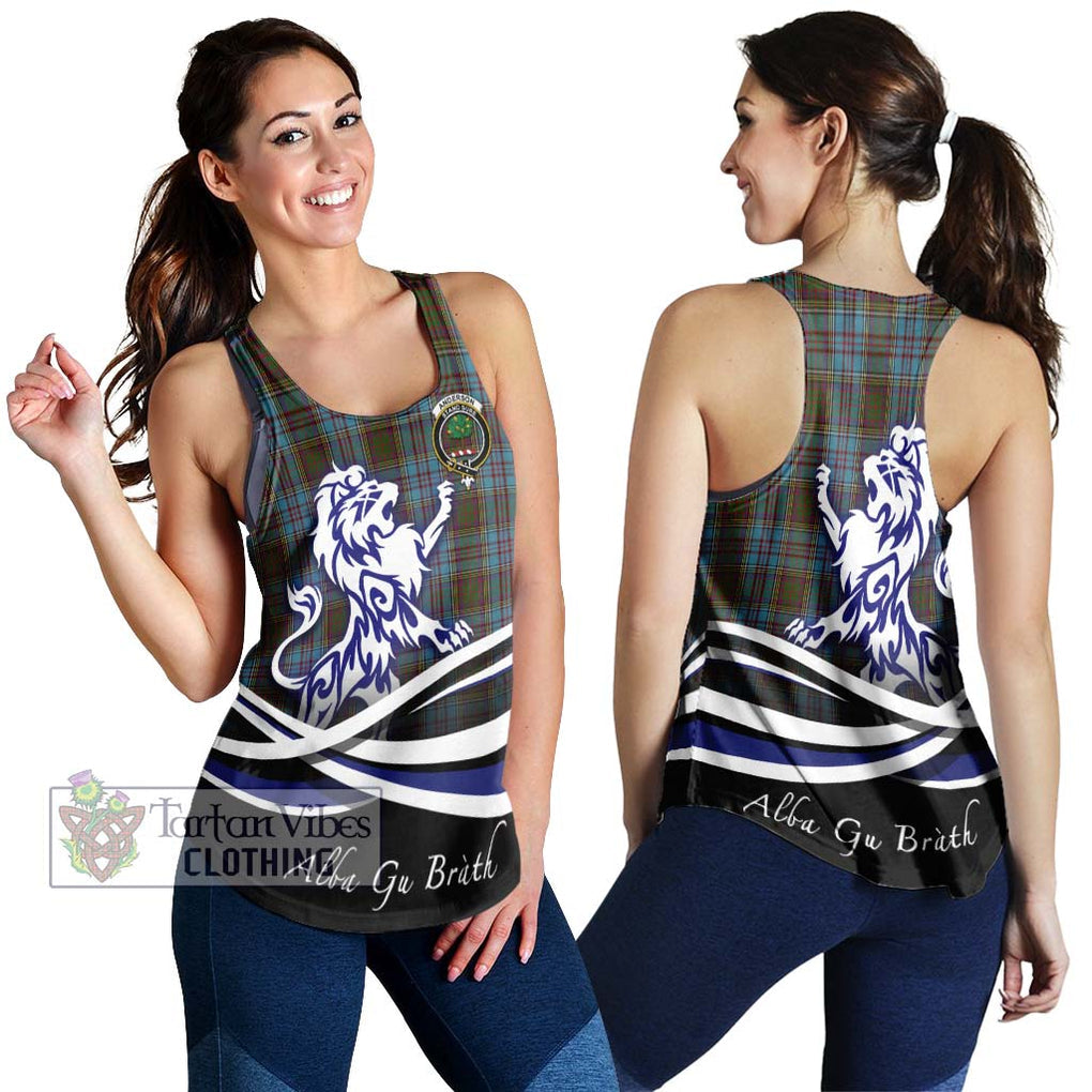 Anderson Tartan Women's Racerback Tanks with Alba Gu Brath Regal Lion Emblem 4XL - Tartanvibesclothing Shop