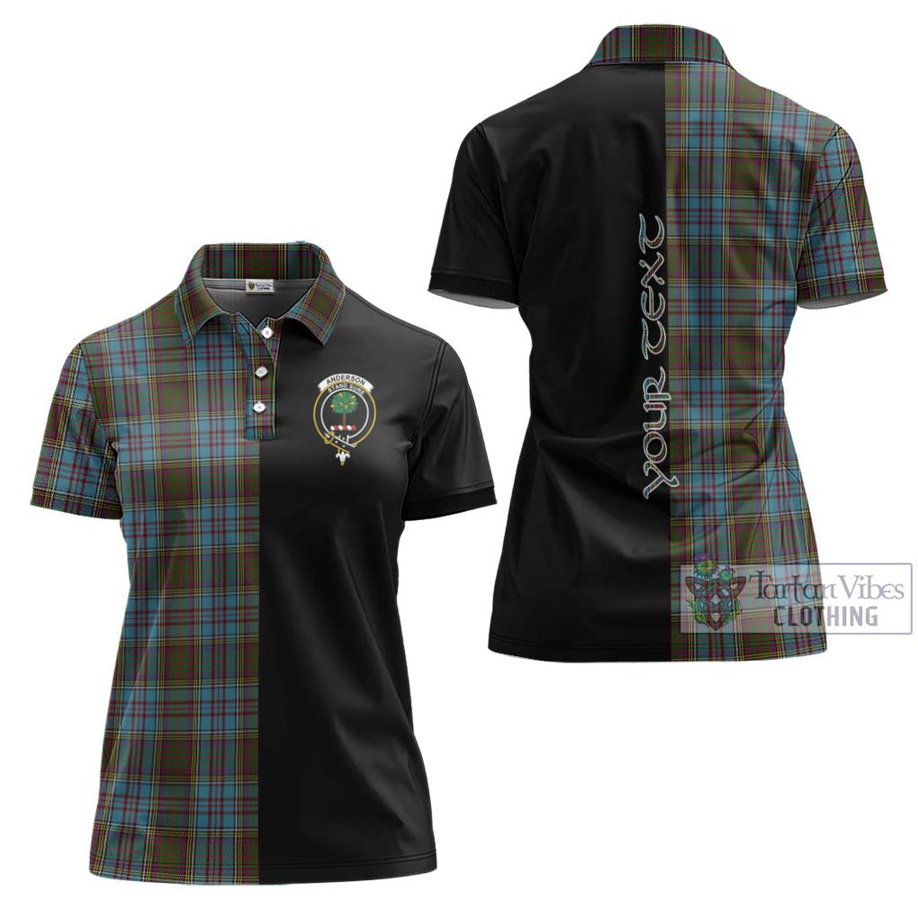 Anderson Tartan Women's Polo Shirt with Family Crest and Half Of Me Style Women - Tartanvibesclothing Shop