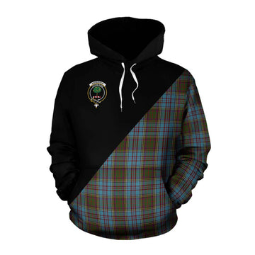 Anderson Tartan Cotton Hoodie with Family Crest and Military Logo Style