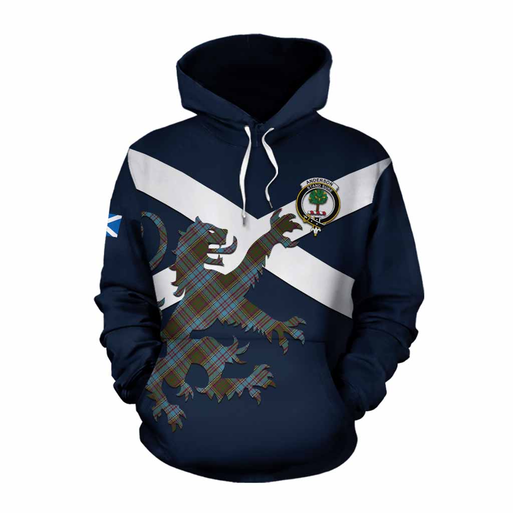 Tartan Vibes Clothing Anderson Tartan Lion Rampant Cotton Hoodie Proudly Display Your Heritage with Alba Gu Brath and Clan Name