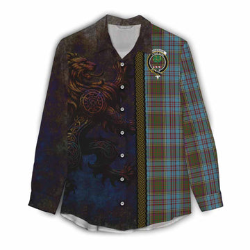 Anderson Tartan Family Crest Women's Casual Shirt Alba Gu Brath Be Brave Lion Ancient Style Female - Tartan Vibes Clothing